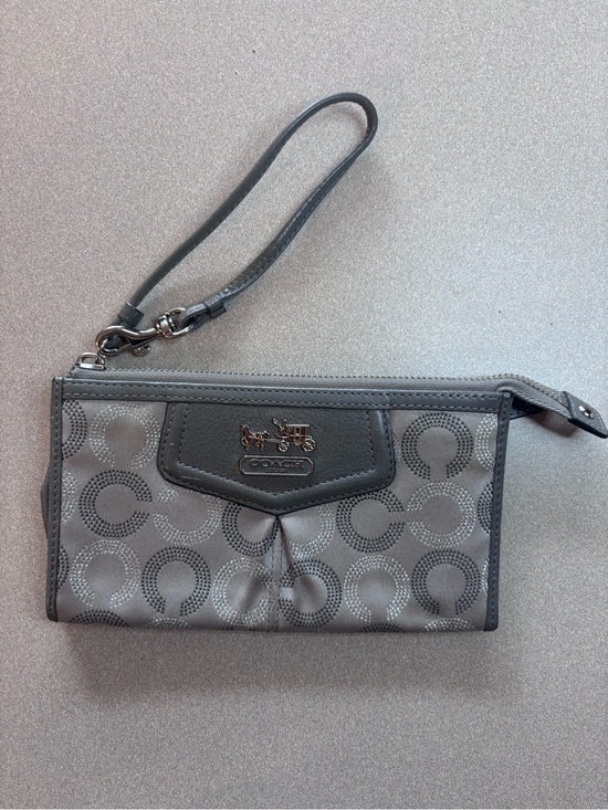 Coach Handbags - Coach Madison Gray Signature Wristlet Wallet